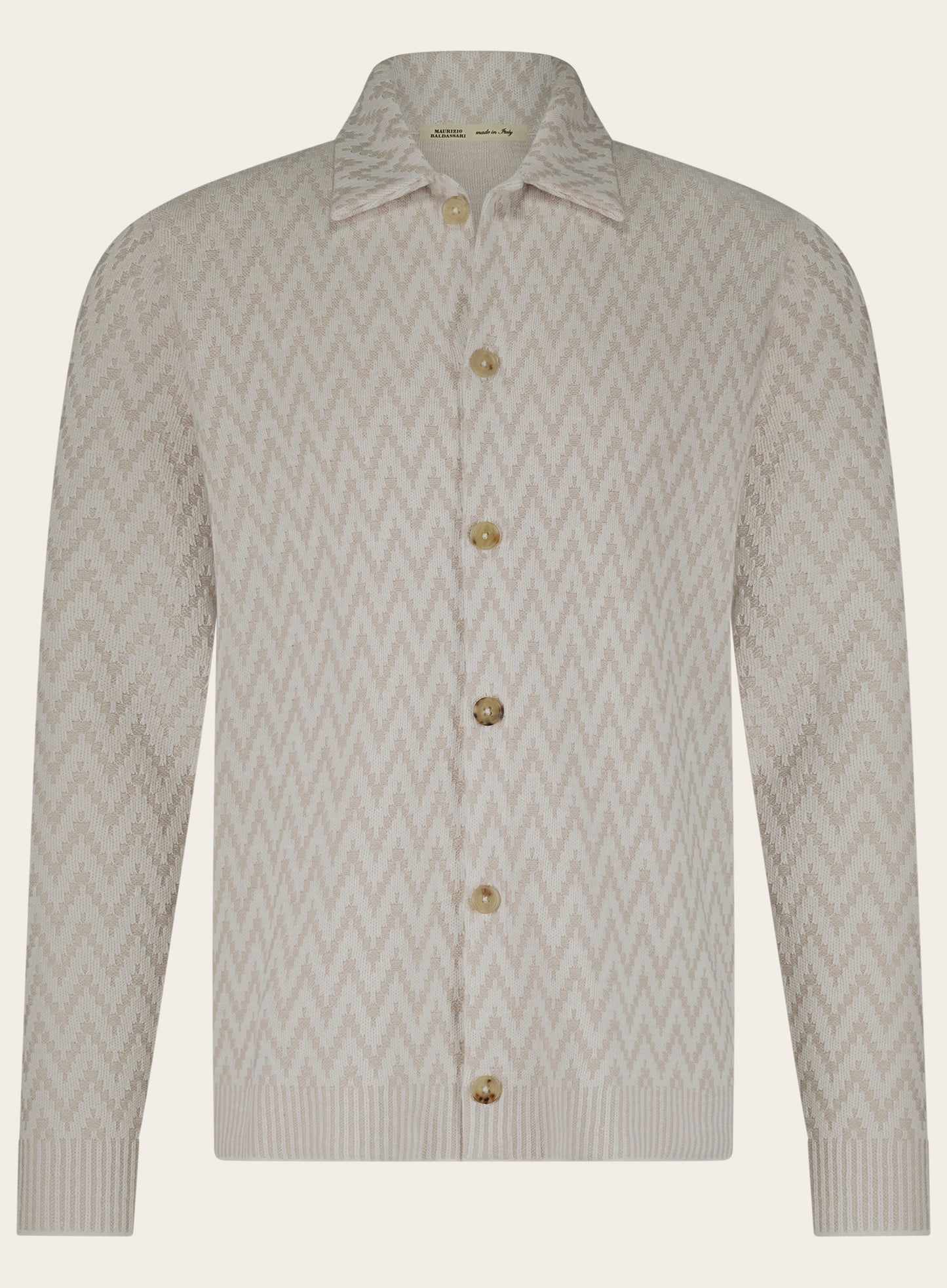 Visgraat overshirt van linnen | Beige