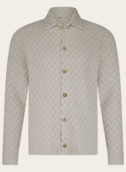 Visgraat overshirt van linnen | Beige