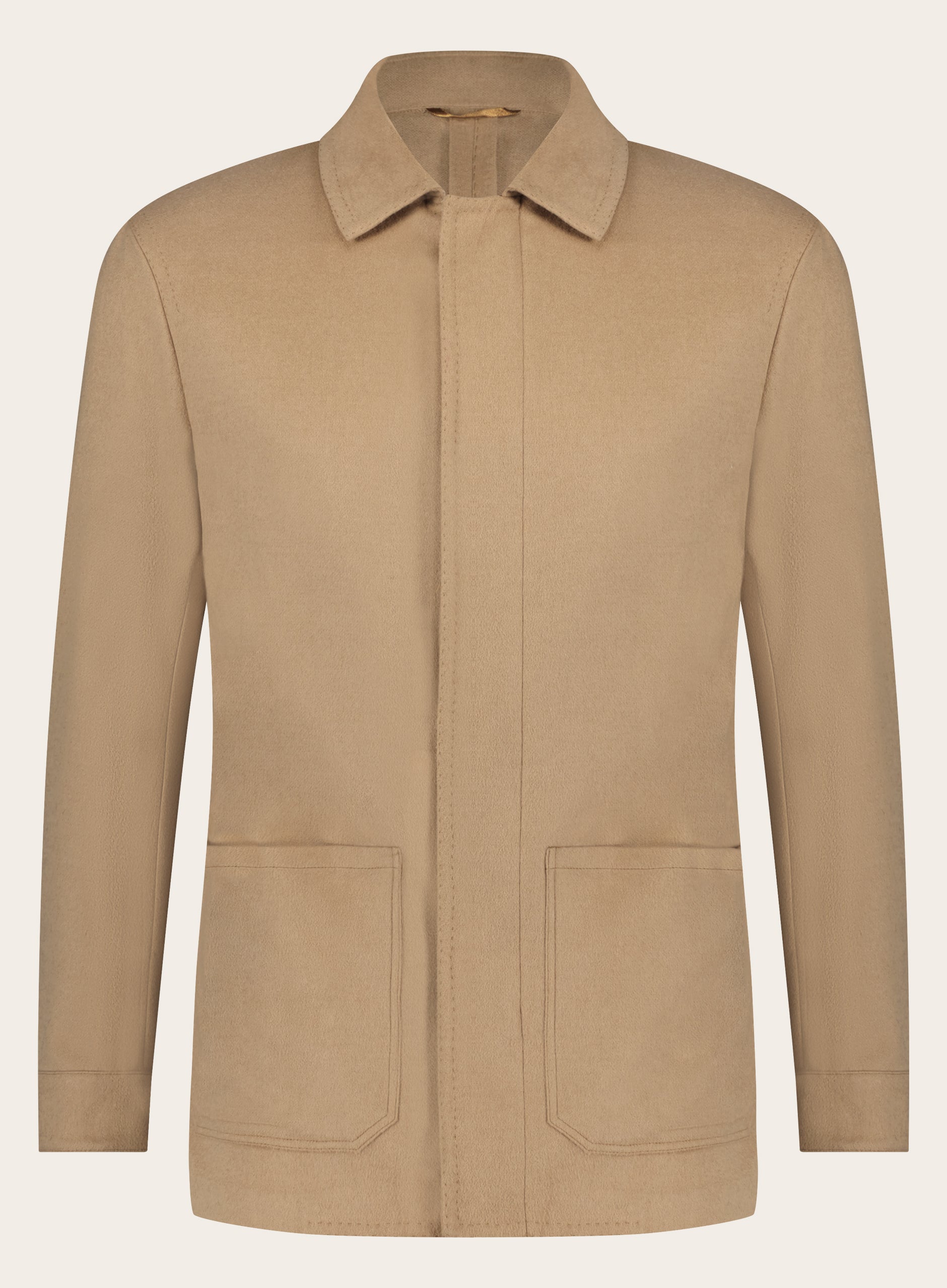 Regular-fit overshirt van wol | Camel