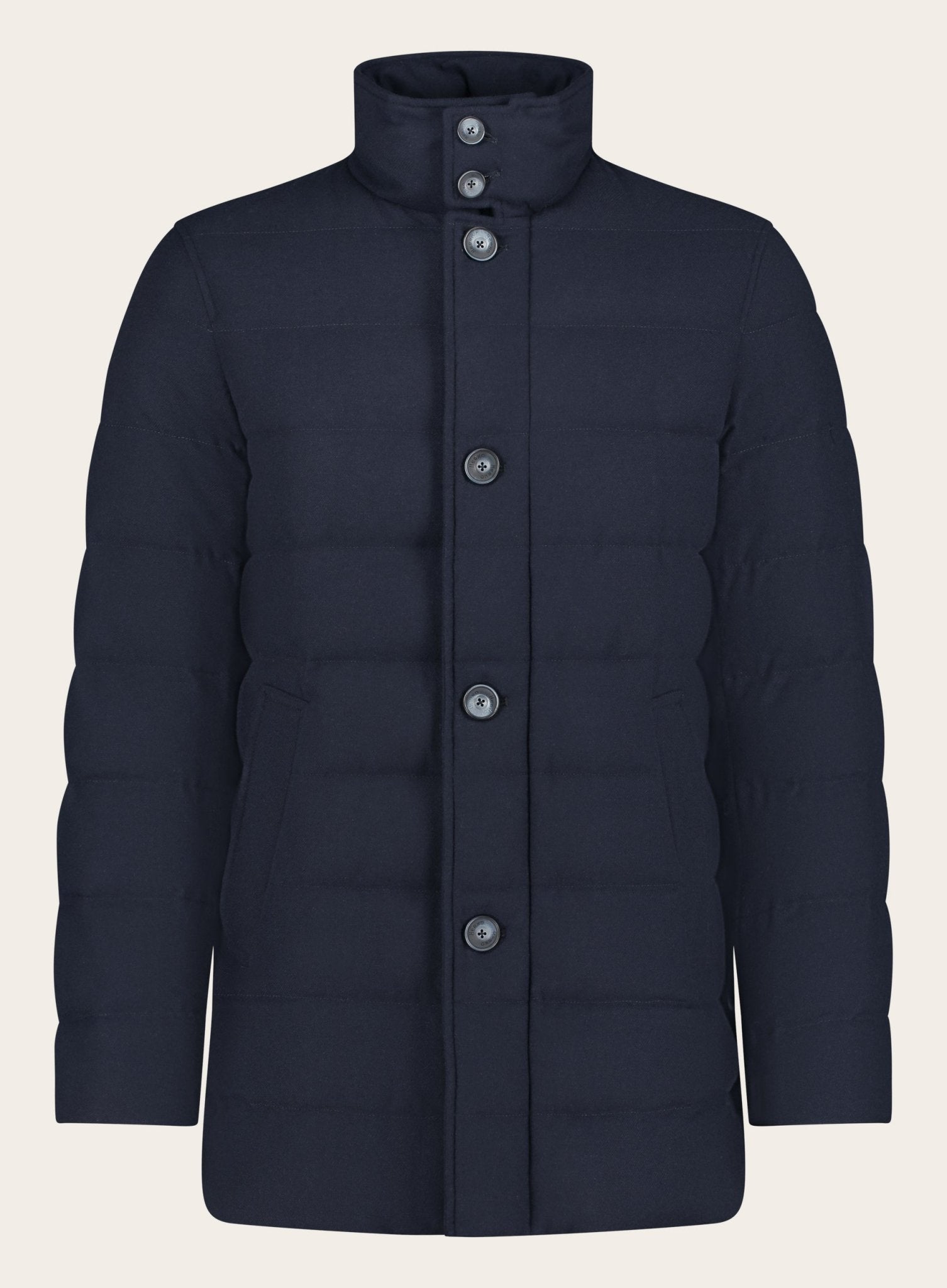 Gewatteerde jas van cashmere | BLUE NAVY