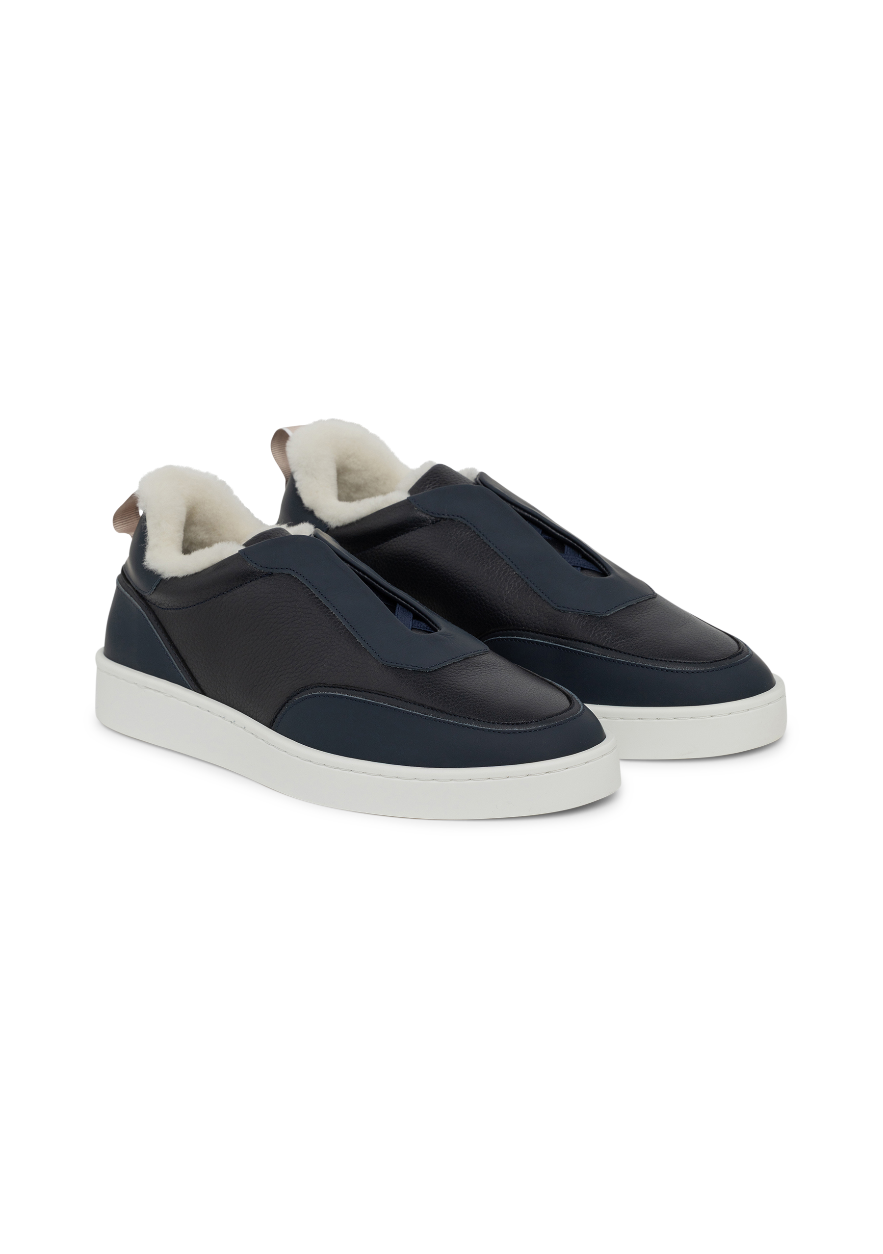 Leisure sneakers van leer | BLUE NAVY
