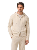 Terry ritsvest van katoen met capuchon  | MODEL | ROOM-WIT