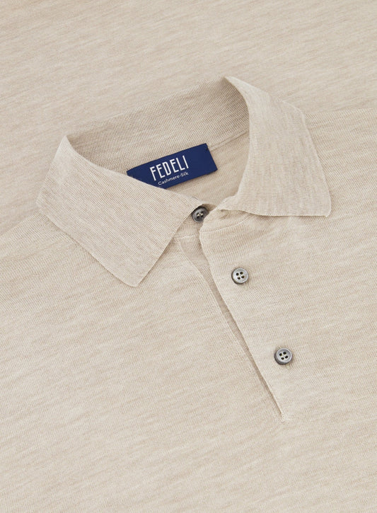 Cashmere and silk polo shirt