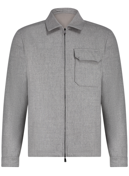 Overshirt van wol en cashmere | L.Grijs