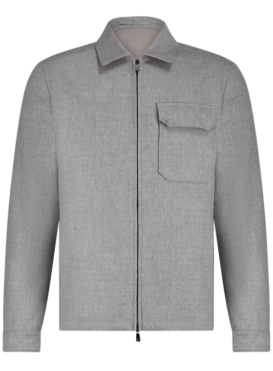 Overshirt van wol en cashmere | L.Grijs