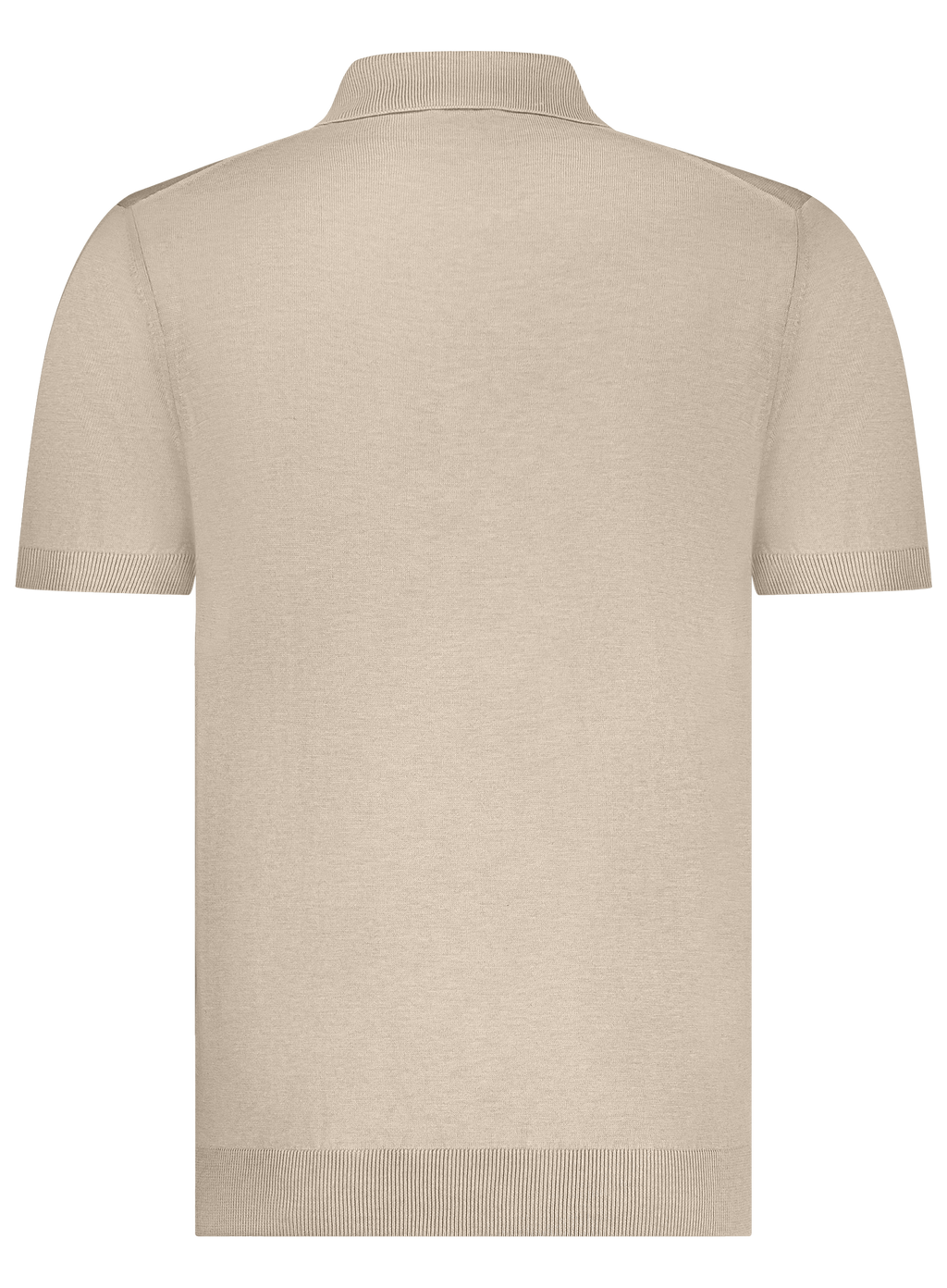 Poloshirt van zijde met ritssluiting | Beige