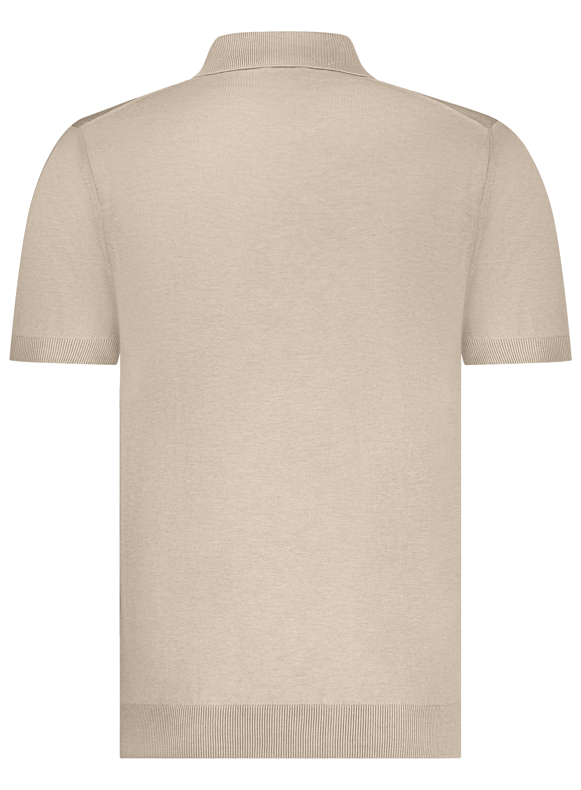 Poloshirt van zijde met ritssluiting | Beige
