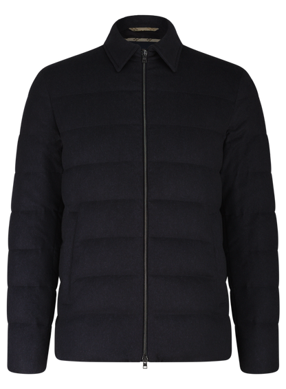 Gewatteerde jas van zijde en cashmere | BLUE NAVY