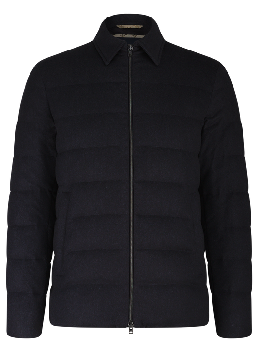 Gewatteerde jas van zijde en cashmere | BLUE NAVY