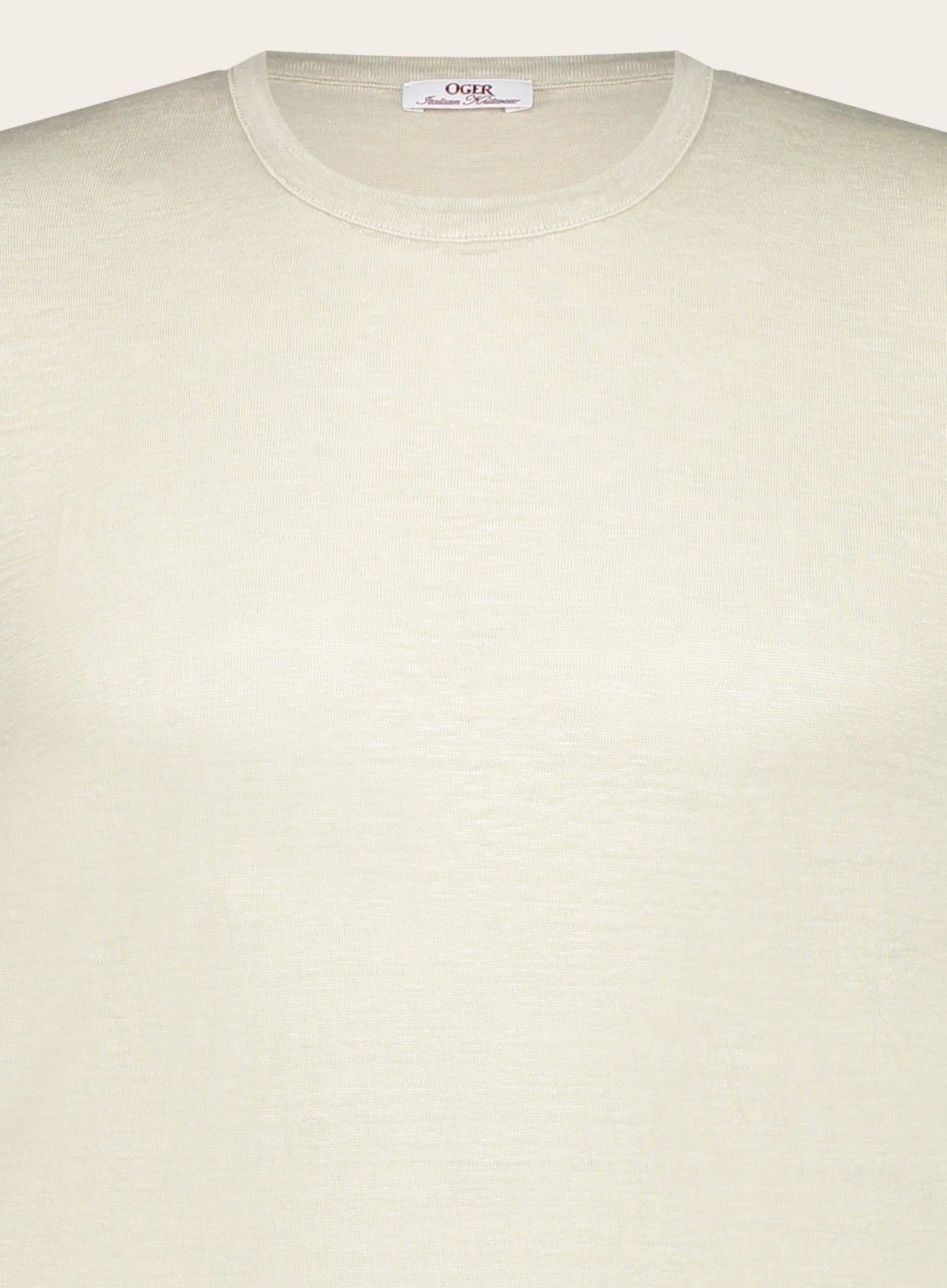 Slim-fit linnen T-shirt | Beige