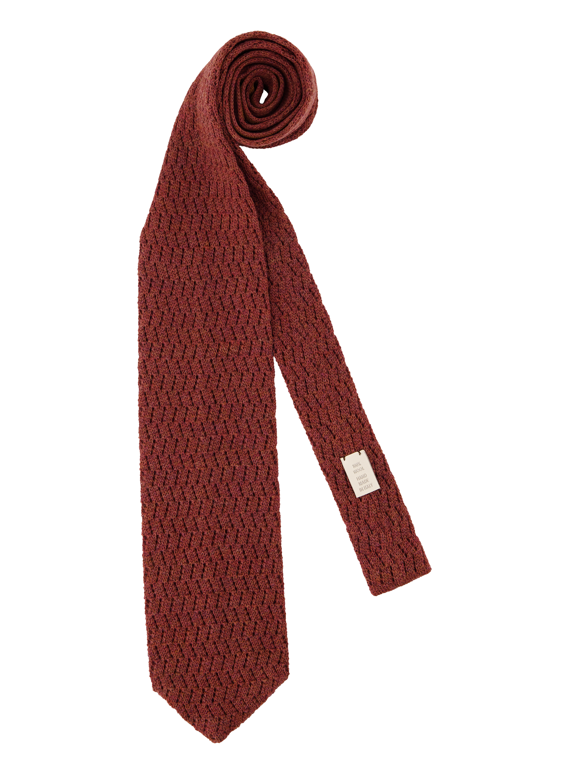 Knitted stropdas van wol | Roest