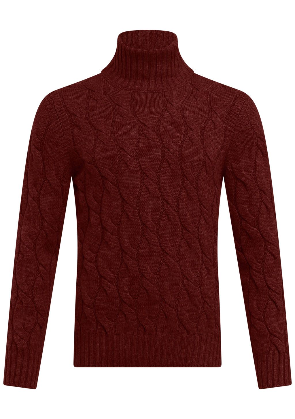 Coltrui met kabelpatroon van wol en cashmere | Roest