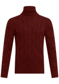 Coltrui met kabelpatroon van wol en cashmere | Roest