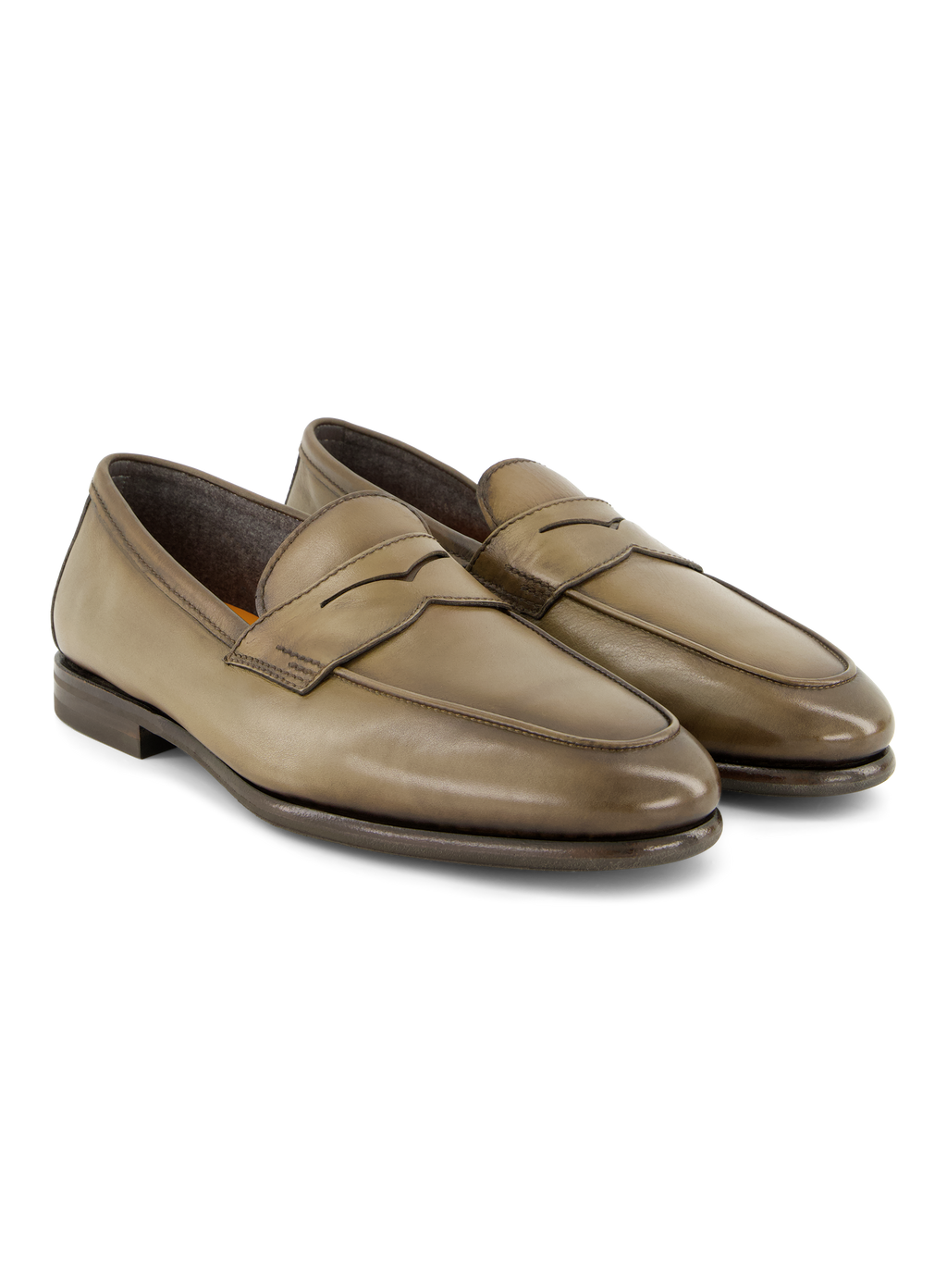 Penny loafers van leer | TAUPE