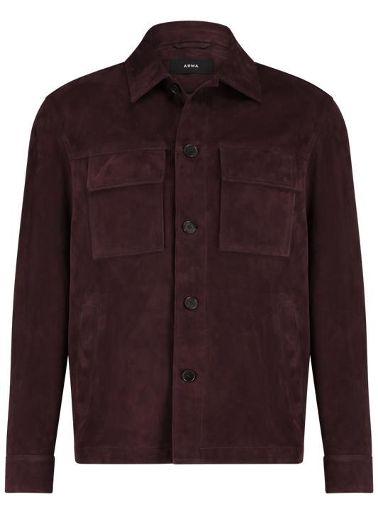 MEX overshirt van suède | DARK BORDEAUX