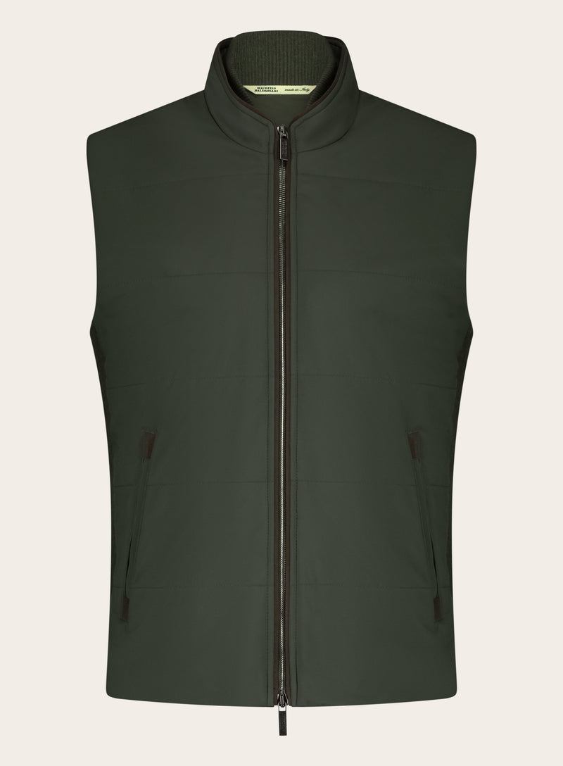 Bodywarmer van zijde en katoen
