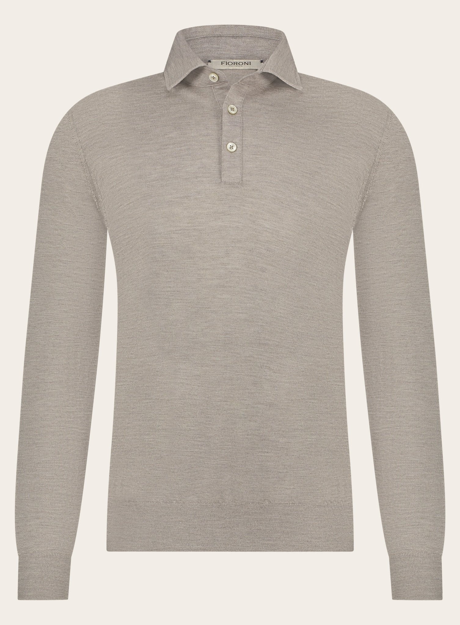 Poloshirt van cashmere | TAUPE