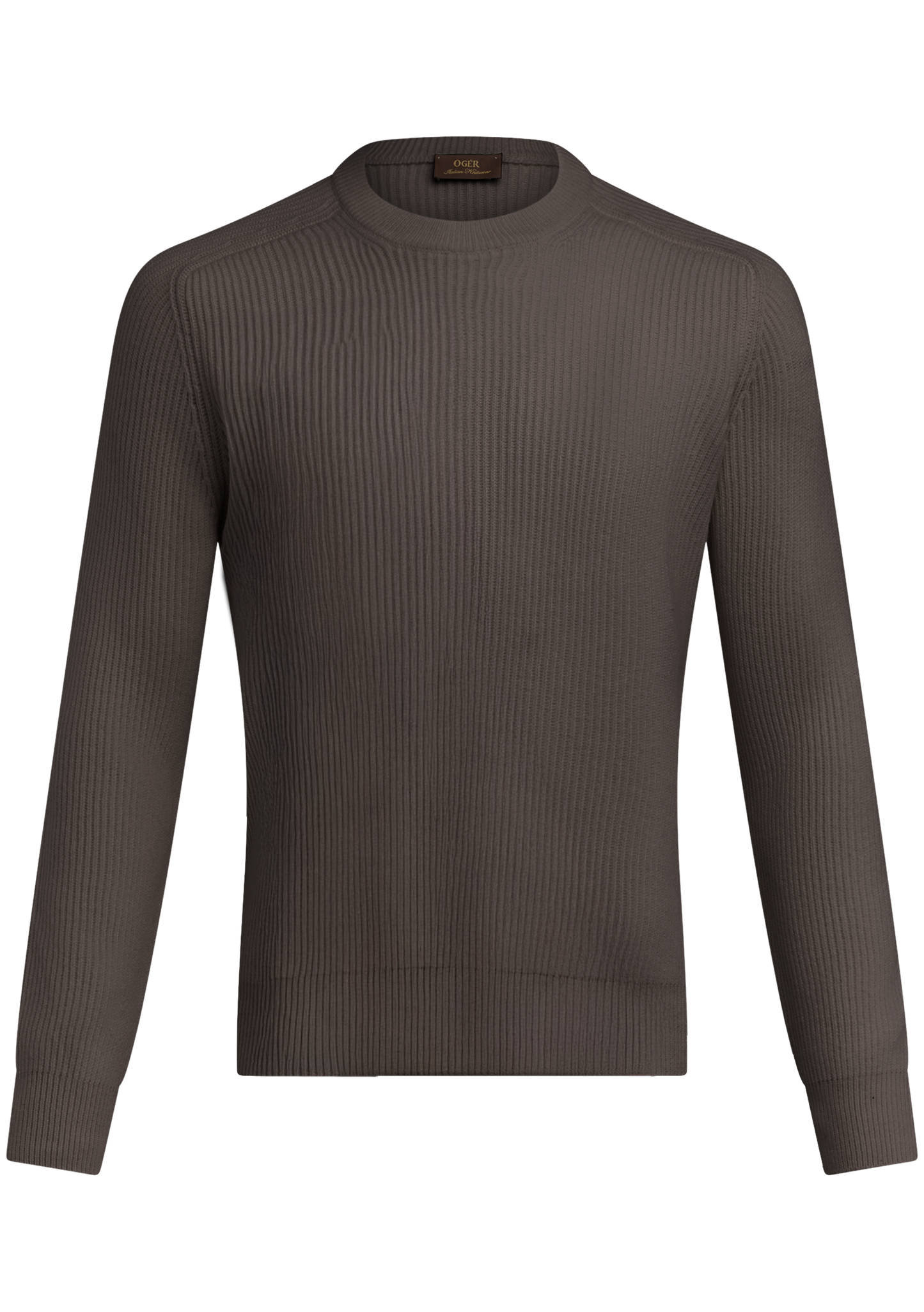 Corduroy crewneck van wol en cashmere | FULL_WIDTH | TAUPE