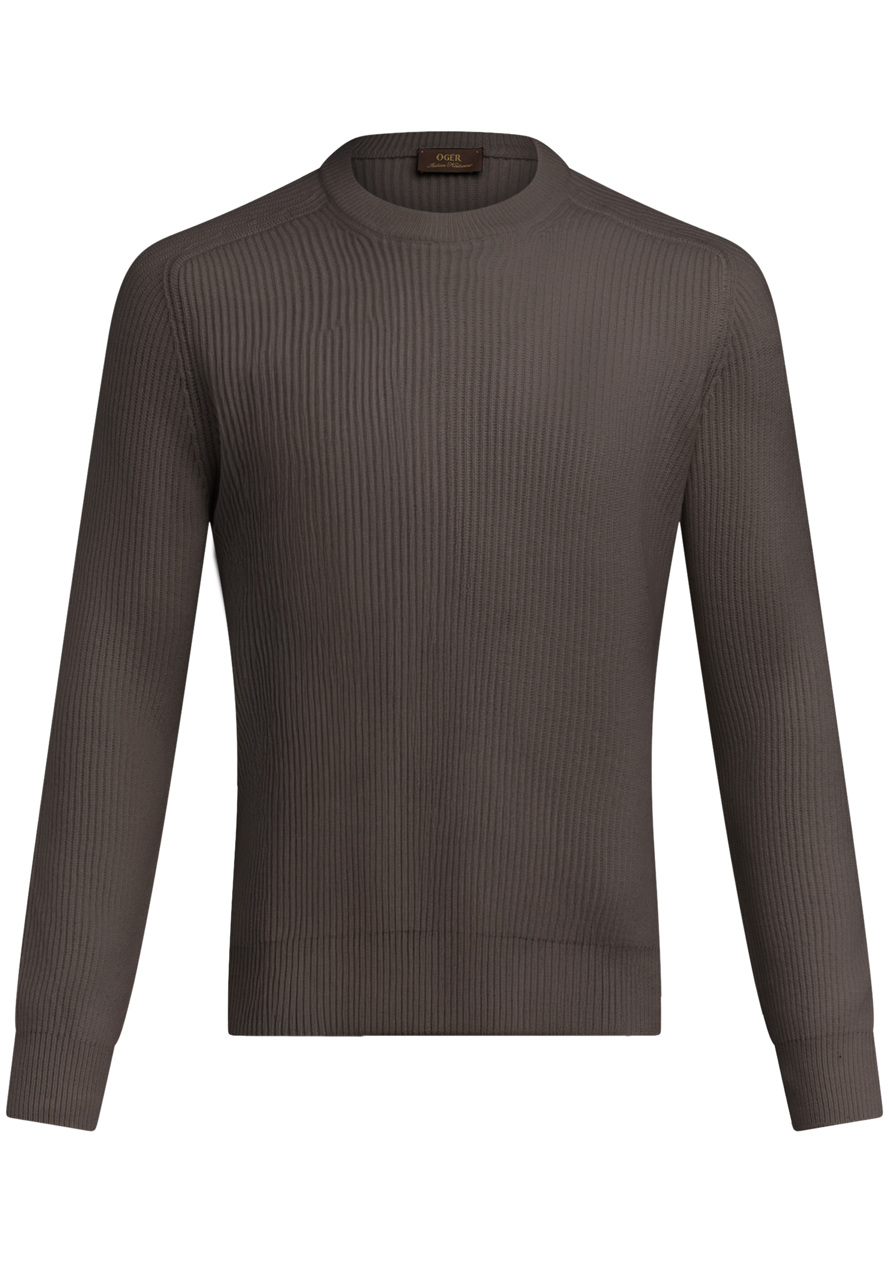 Corduroy crewneck van wol en cashmere | FULL_WIDTH | TAUPE
