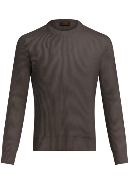 Corduroy crewneck van wol en cashmere | FULL_WIDTH | TAUPE