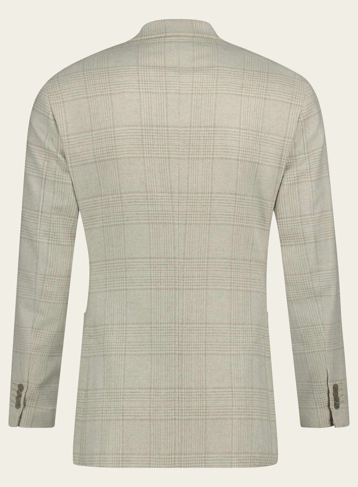 Glencheck jasje van wol en cashmere | Beige