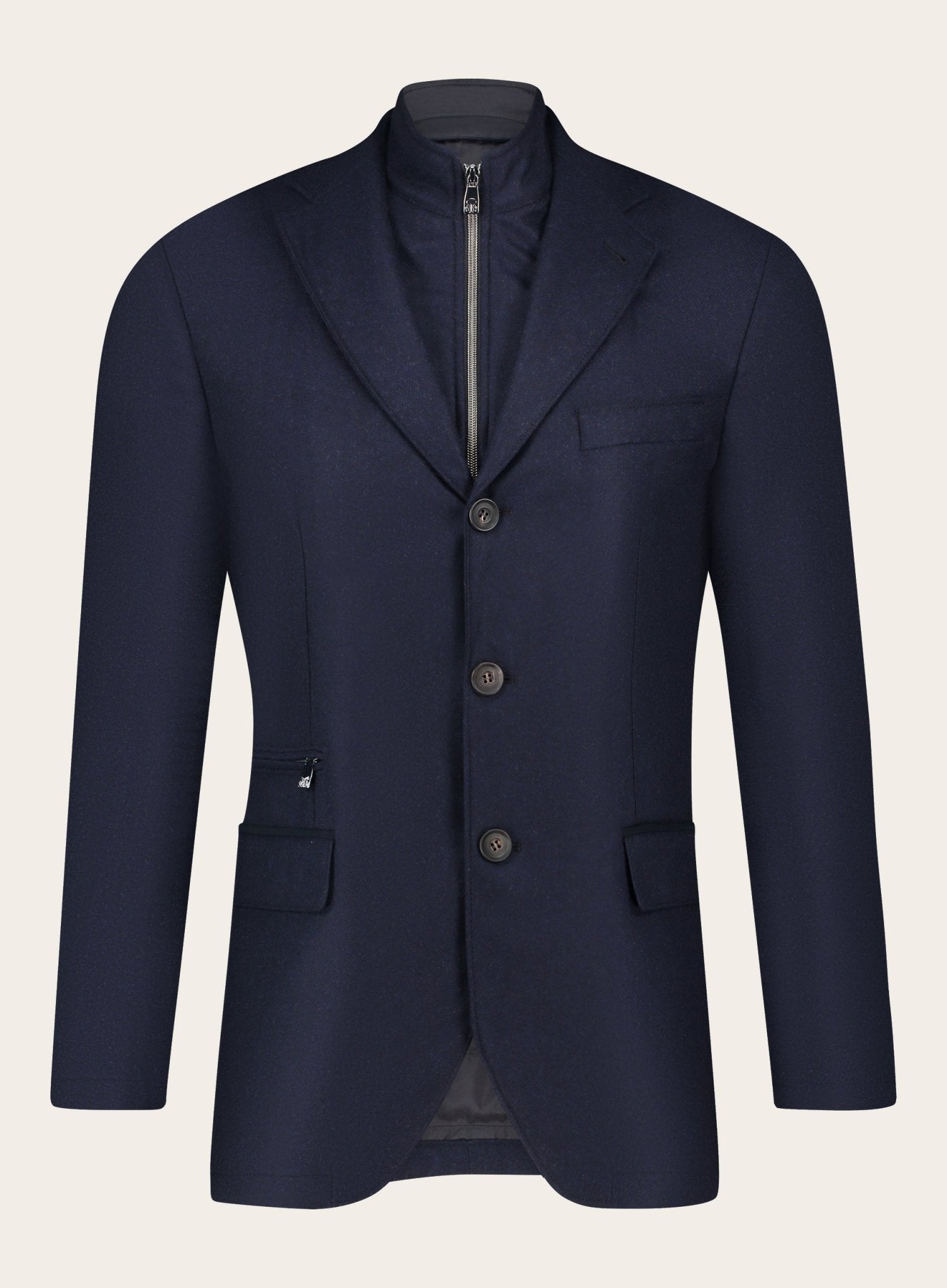 Jas met uitneembare kraag | BLUE NAVY