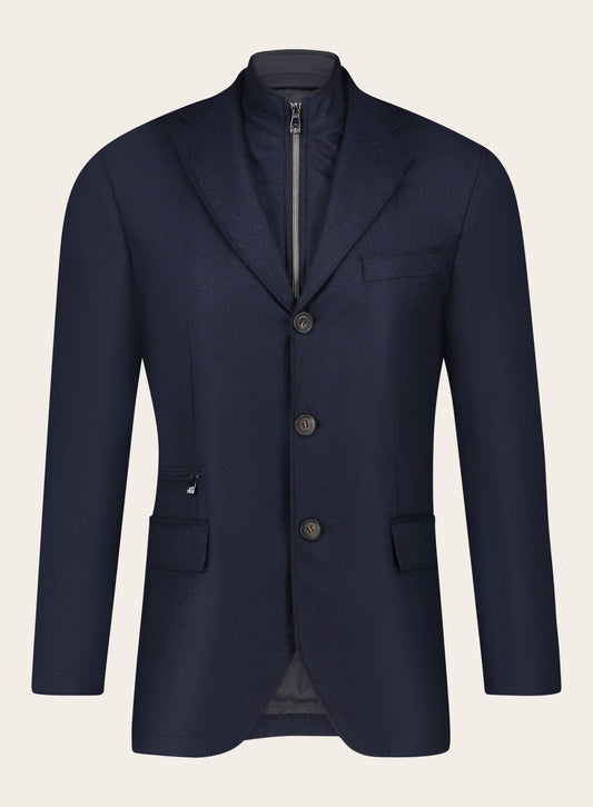 Jas met uitneembare kraag | BLUE NAVY