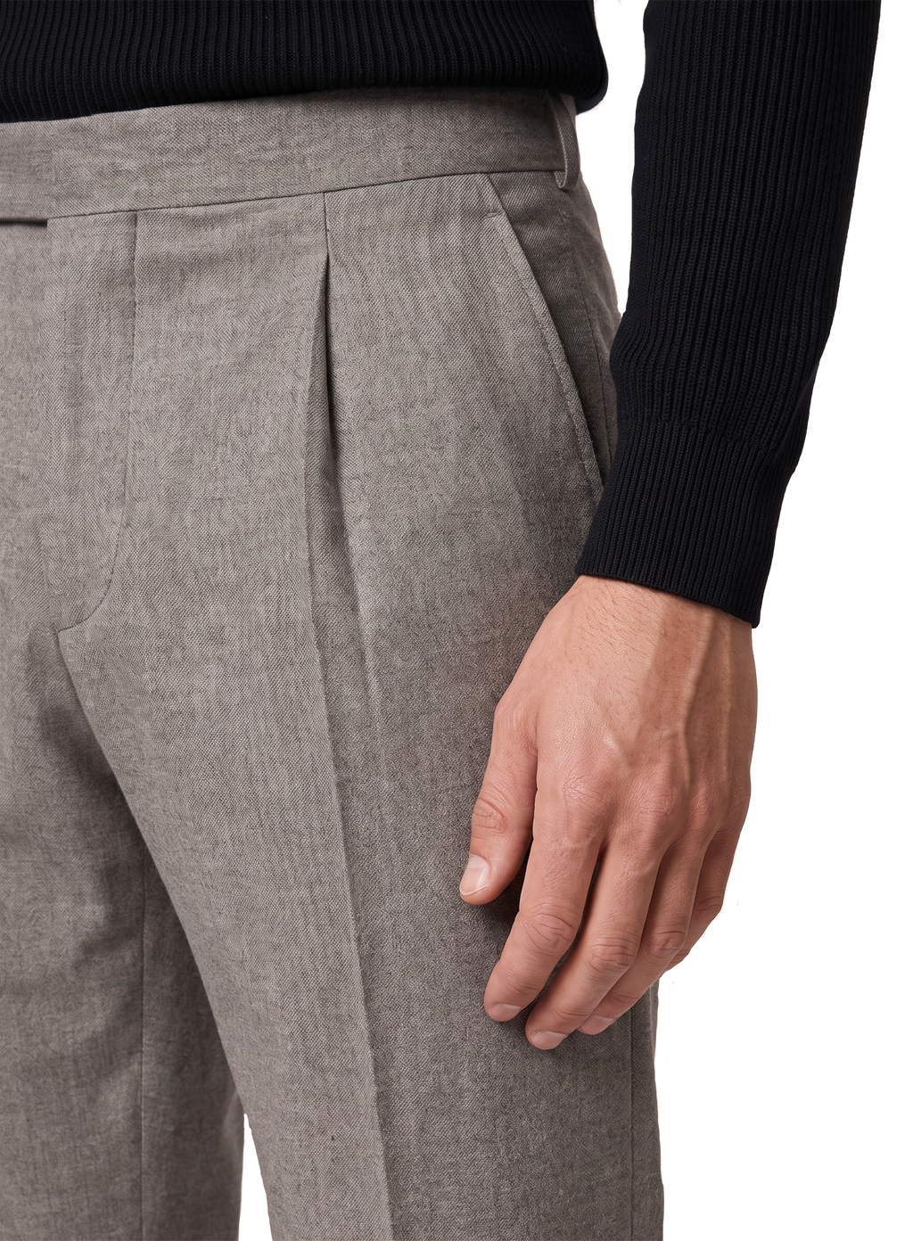 Pantaloni uomo con pinces in lana | FULL_WIDTH | TAUPE