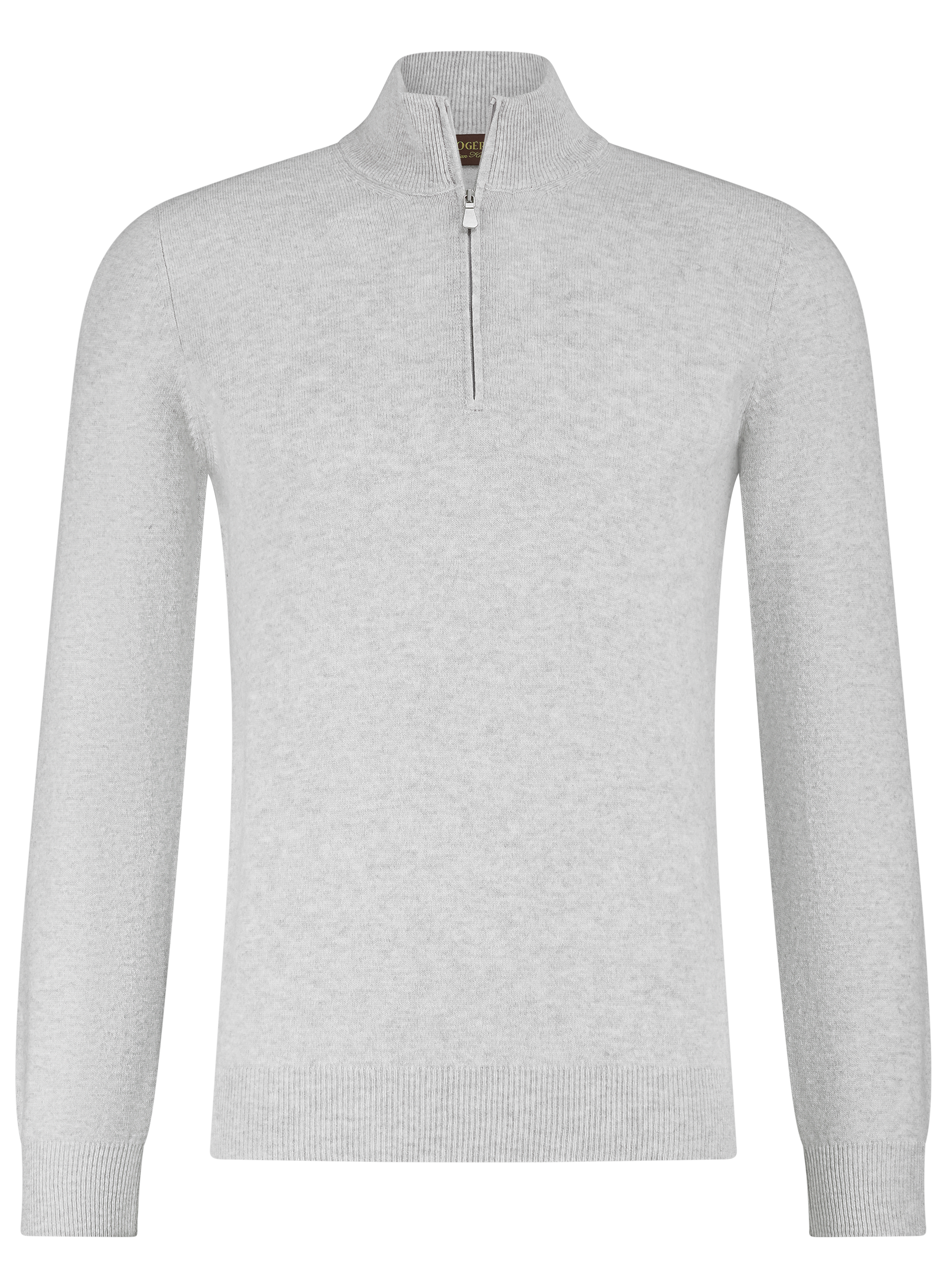 Half-zip trui van wol | L.Grijs