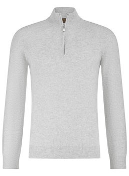 Half-zip trui van wol | L.Grijs