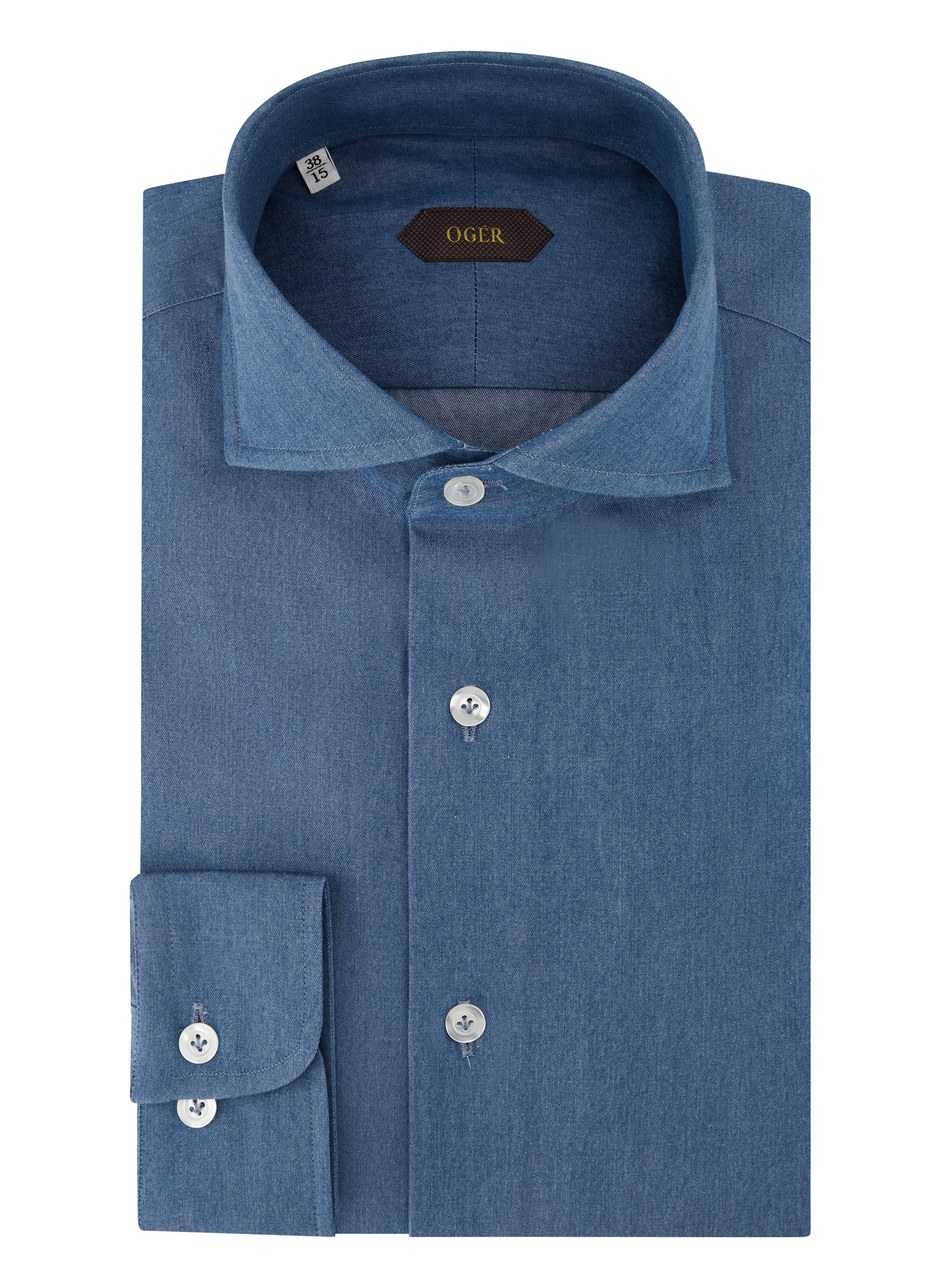 Denim shirt van katoen | DARK.BLUE DENIM