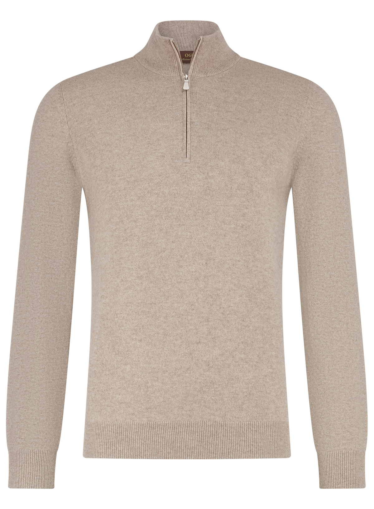 Half-zip trui van wol | Beige