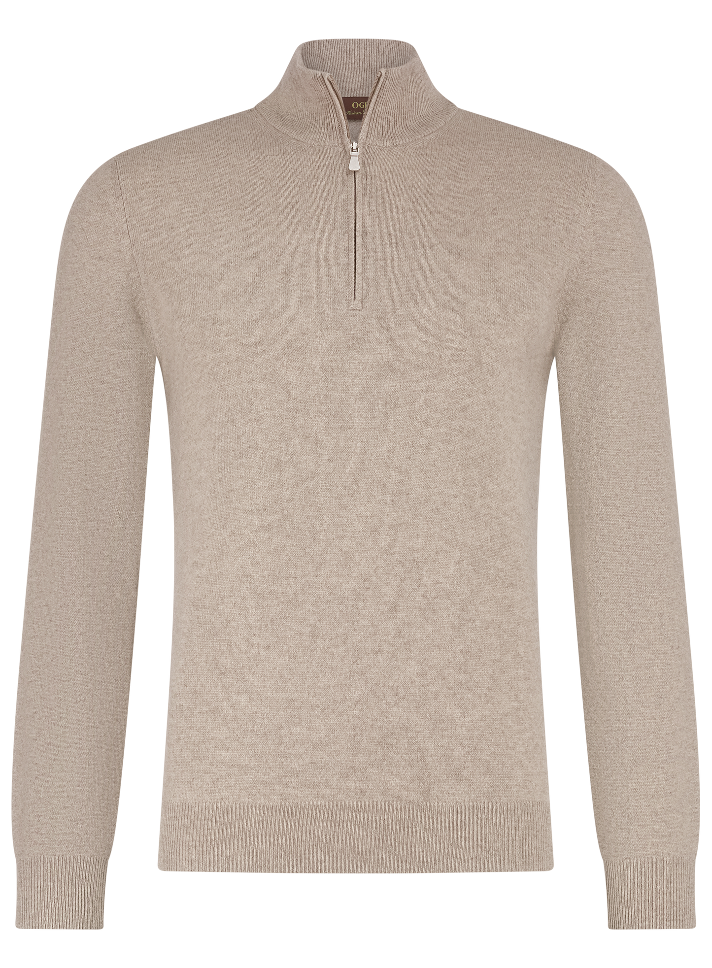 Half-zip trui van wol | Beige