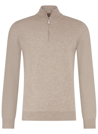 Half-zip trui van wol | Beige