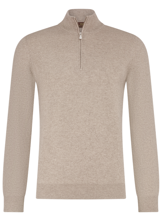 Half-zip trui van wol | Beige