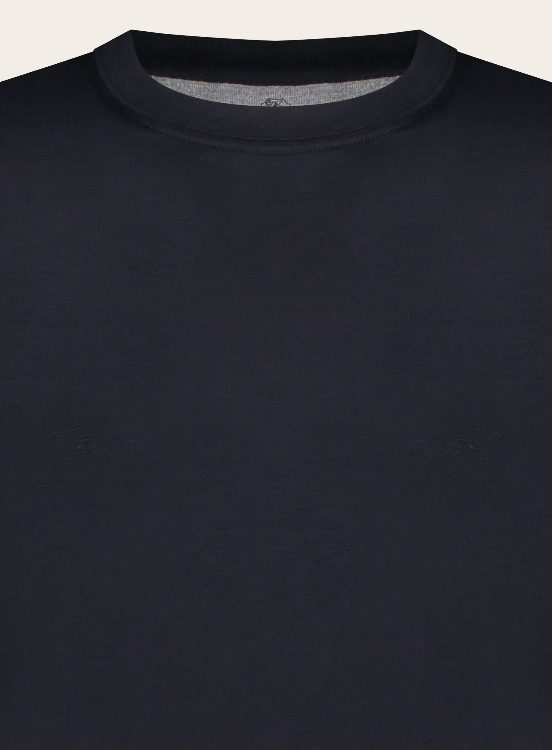Slim-fit T-shirt van zijde en katoen jersey | BLUE NAVY