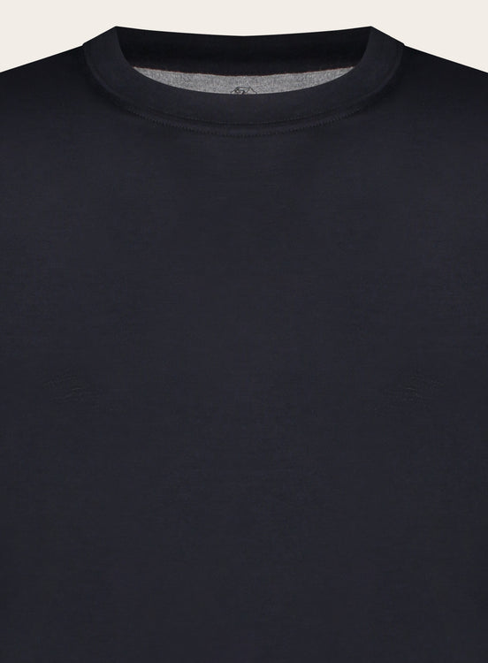 Slim-fit T-shirt van zijde en katoen jersey | BLUE NAVY