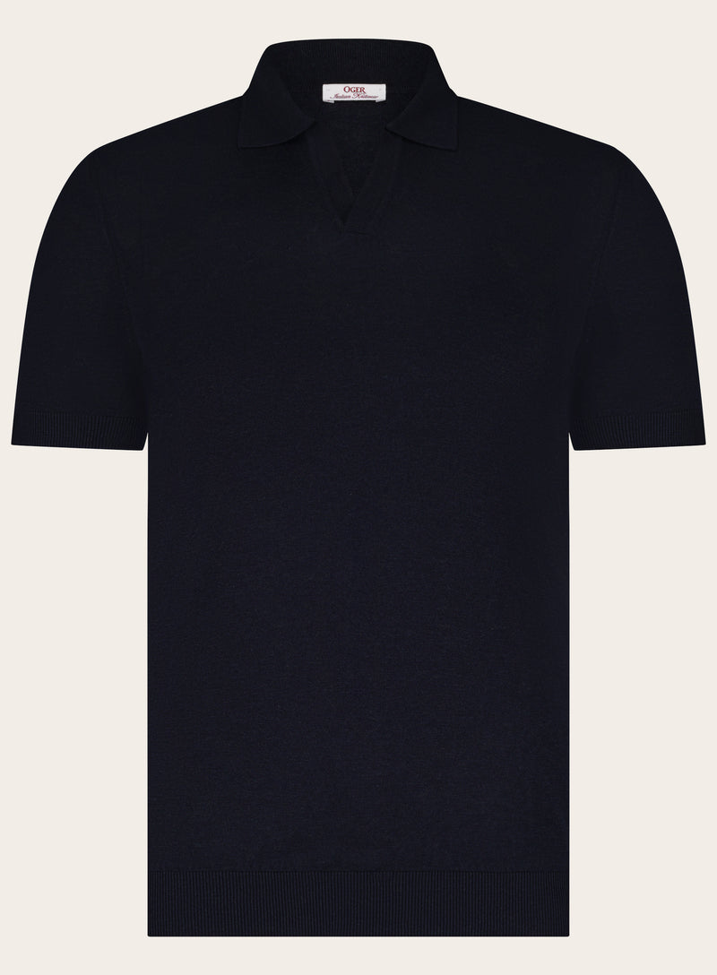 Buttonless polo van zijde