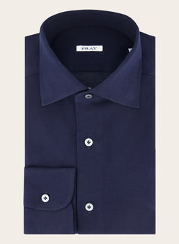 Regular-fit Gabriel shirt van piqué katoen | BLUE NAVY