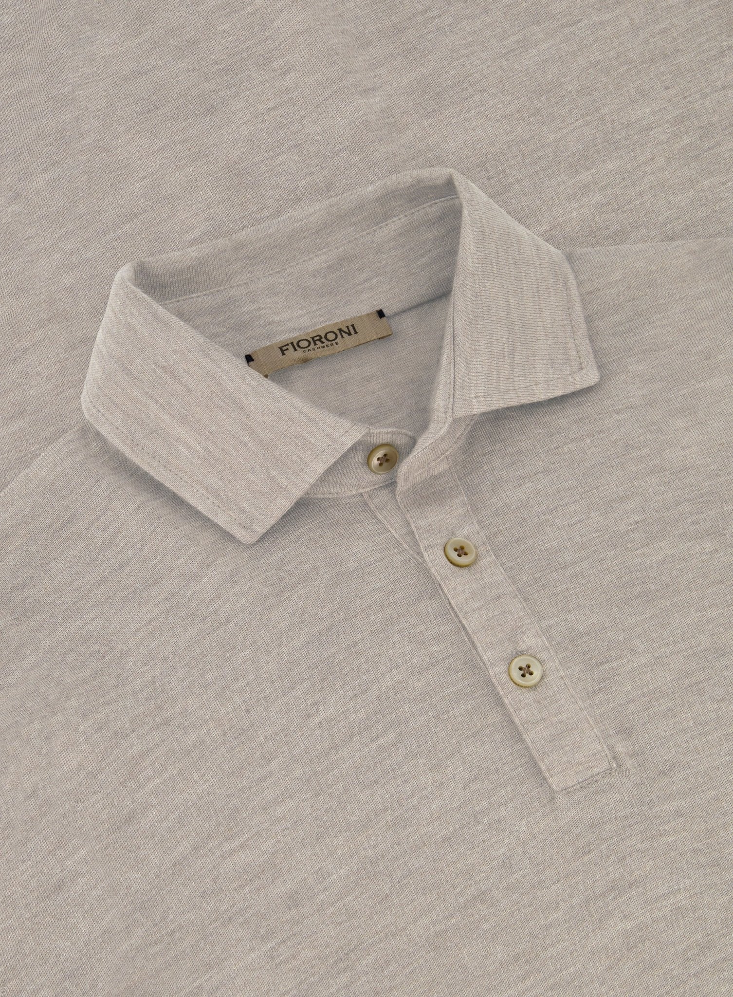 Poloshirt van cashmere | TAUPE