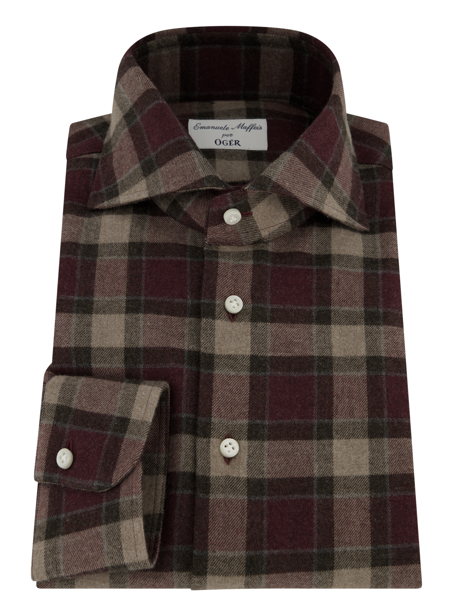 Geruit shirt van katoen | DARK BORDEAUX
