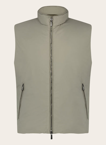 Bodywarmer met opstaande kraag | LICHT TAUPE