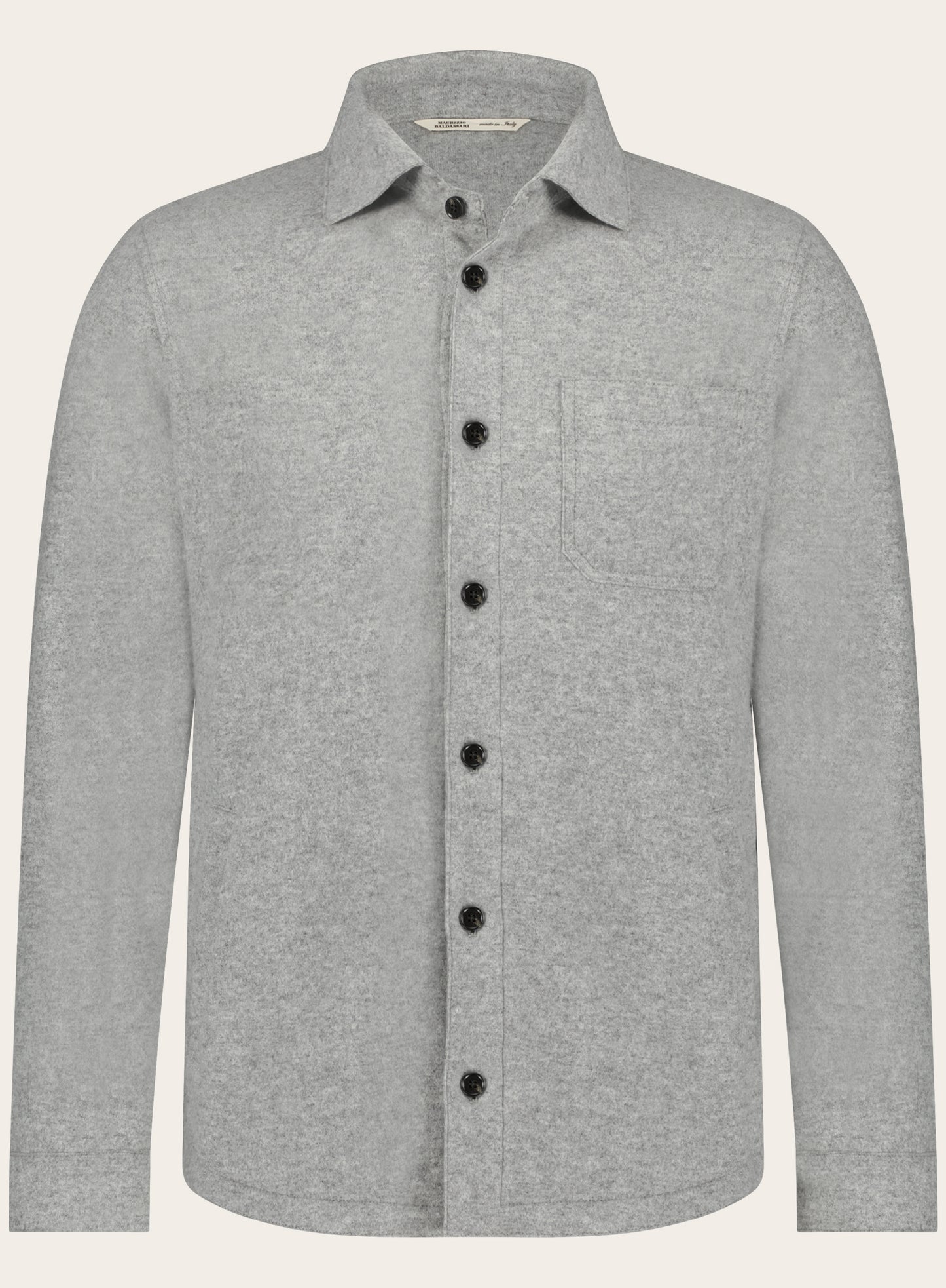 Regular-fit overshirt van cashmere | Grijs