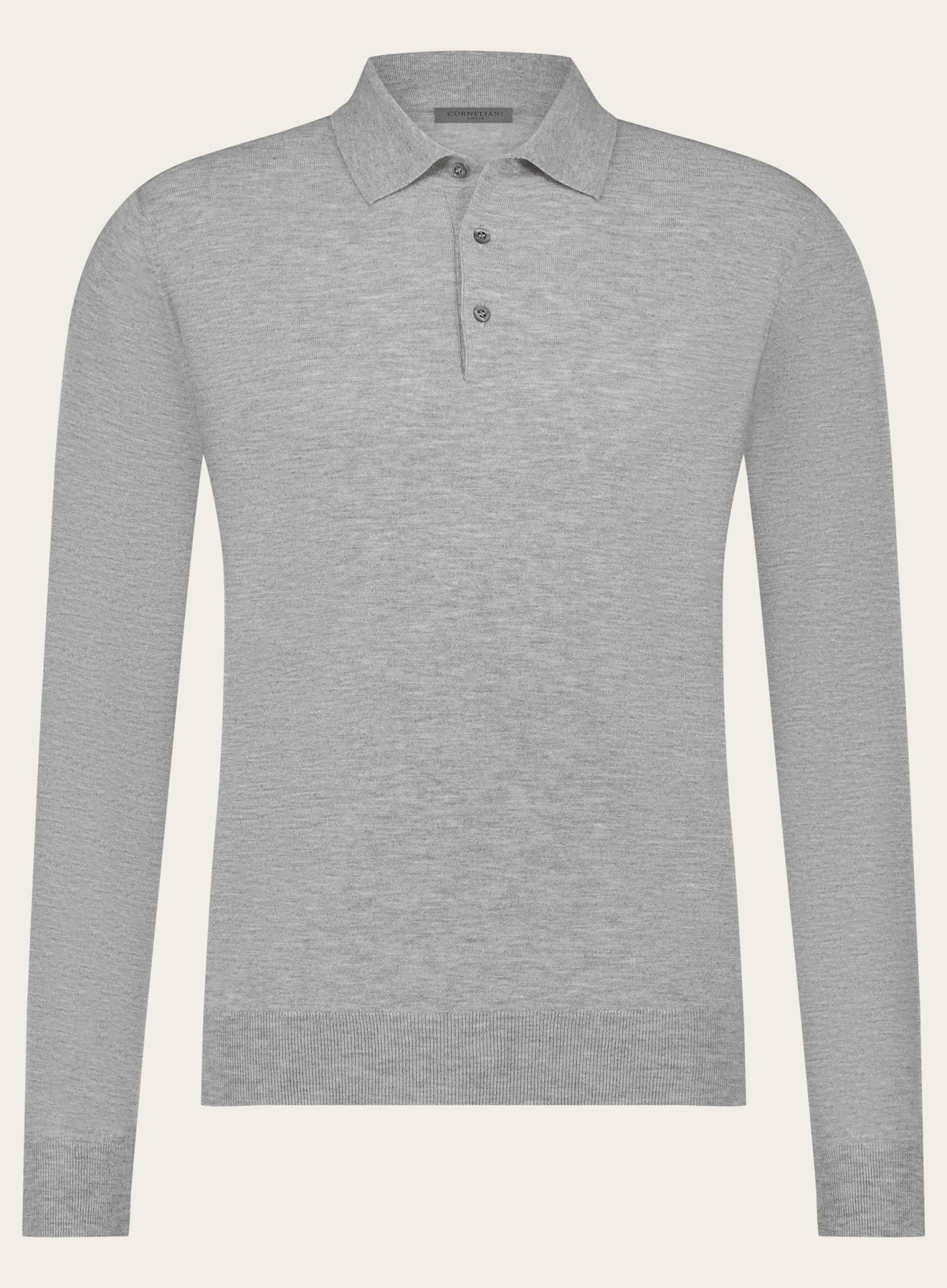 Poloshirt van wol en cashmere | Grijs