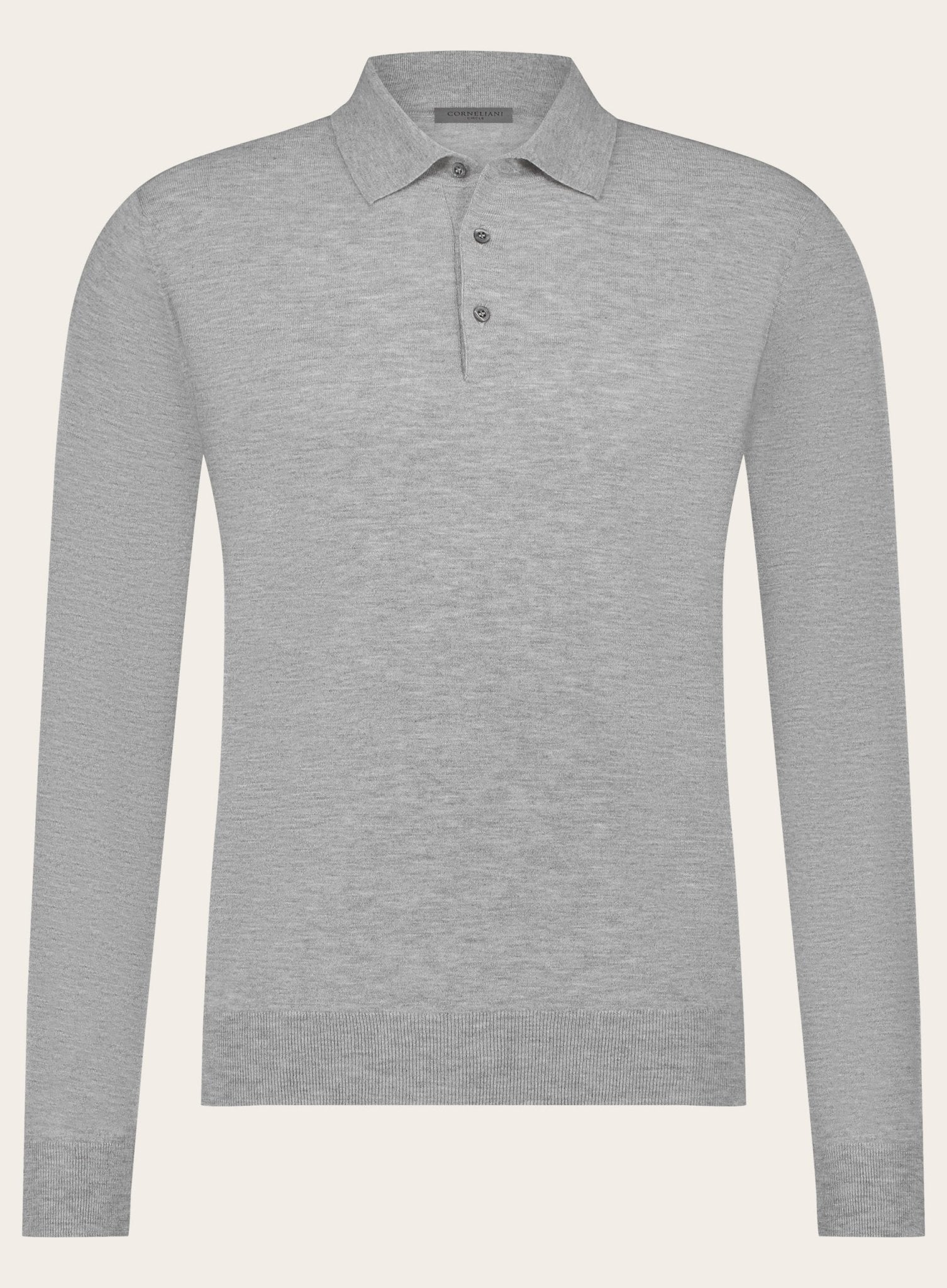 Poloshirt van wol en cashmere | Grijs