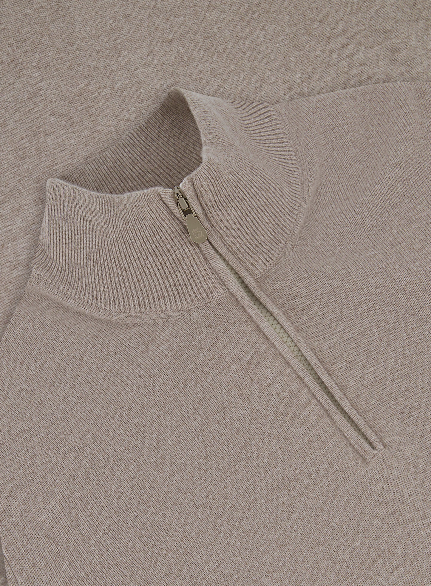 Half-zip ritsvest van cashmere | TAUPE