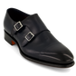 Dubbele gespschoenen van leer | BLUE NAVY