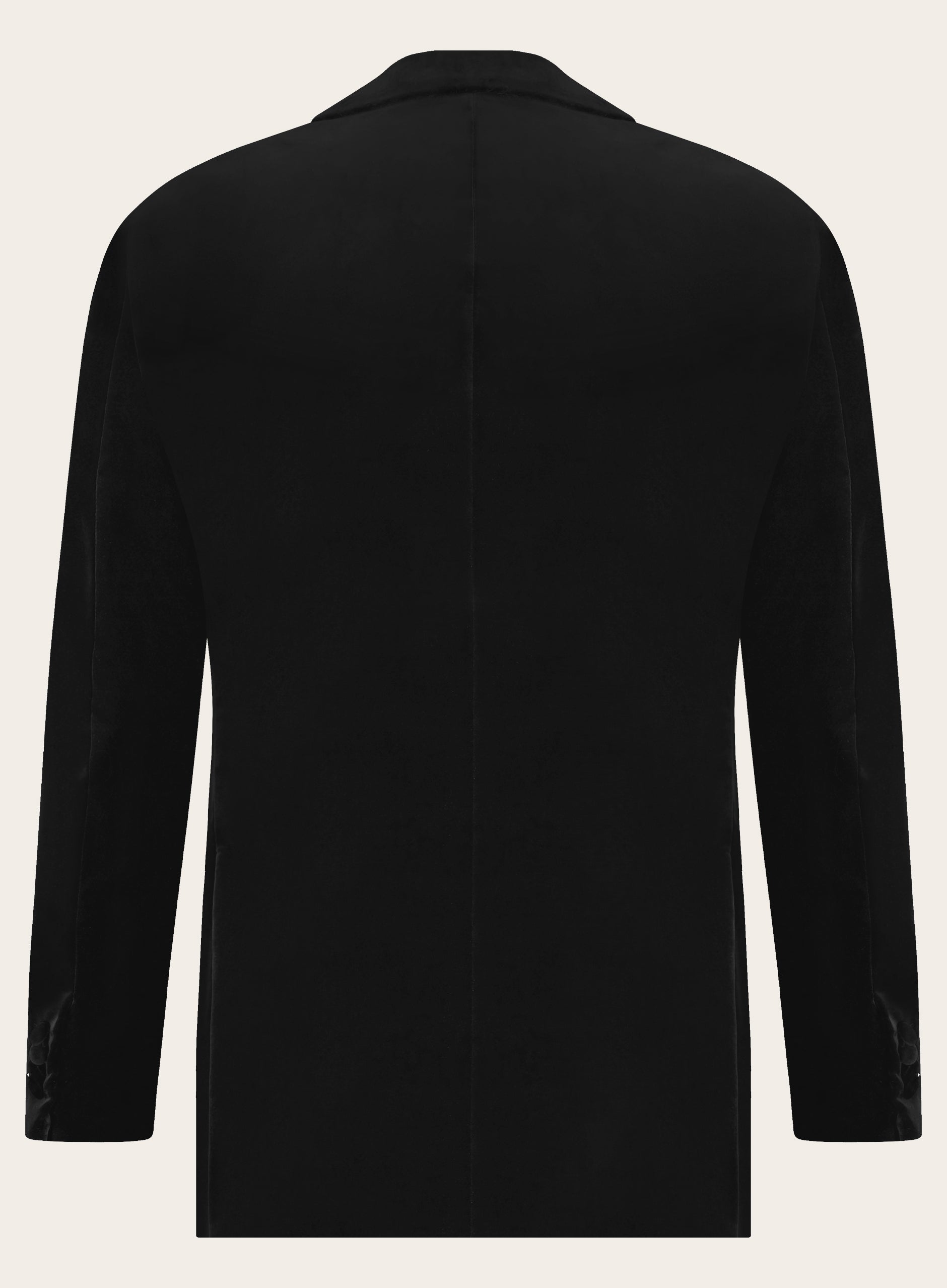 Slim-fit jasje van velours | Zwart