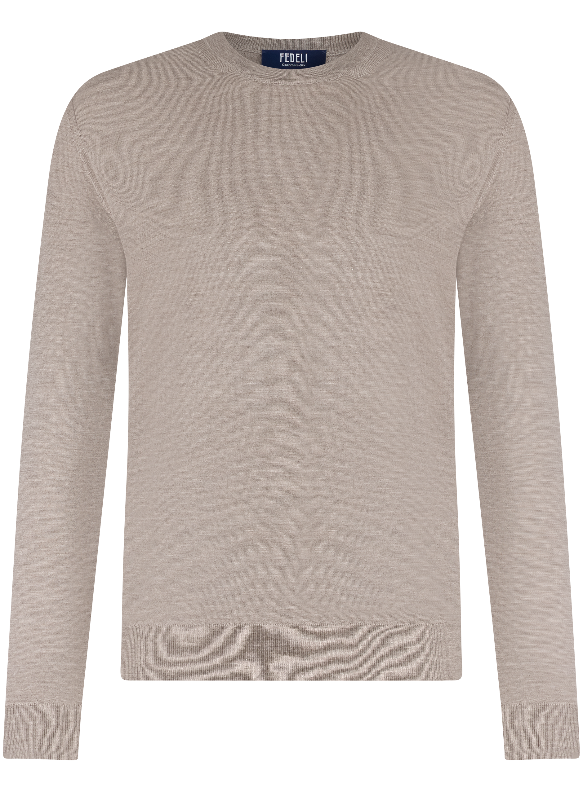 Longsleeve crewneck van cashmere en zijde | TAUPE