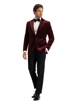 Giacca smoking in velluto di cotone | FULL_WIDTH | DARK BORDEAUX